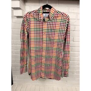 Southern Tide Men's S Multicolor Plaid Classic Fit Button Down Shirt Stretch